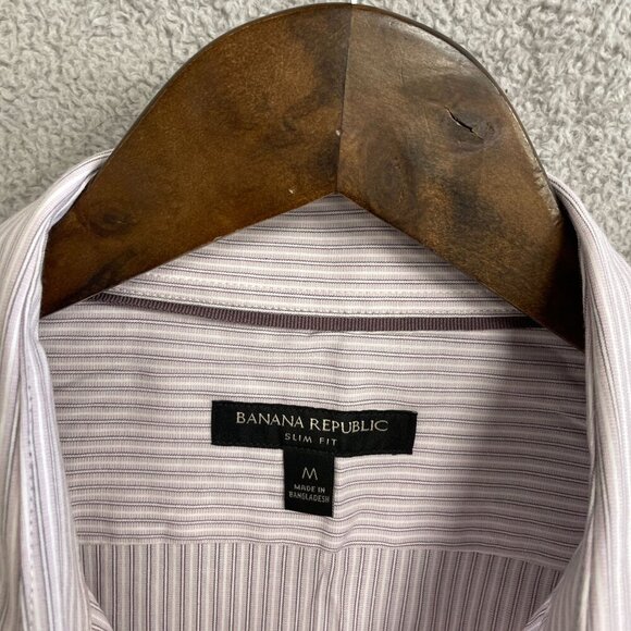 NEW Banana Republic Men's M Slim Fit Striped Button-Down Shirt - Picture 4 of 7